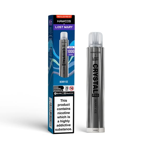 HAWCOS × LOST MARY Crystal Pro KIT (UK) 1PC Flavor: Berry Ice | Strength: 2% Nic ENG authentic