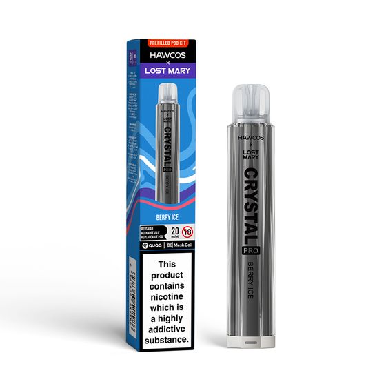 UK store HAWCOS × LOST MARY Crystal Pro KIT (UK) 1PC Flavor: Berry Ice | Strength: 2% Nic ENG