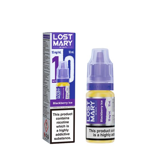 LOST MARY Nic Salts E-Liquids 10ml Strength: 1% Nic ENG | Flavor: Blackberry Ice UK supplier
