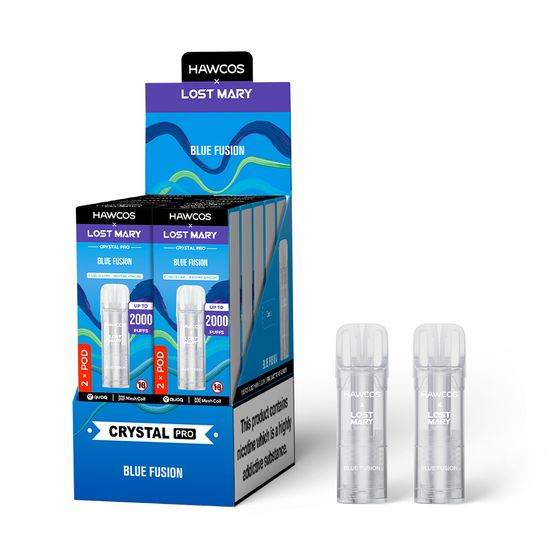 authentic HAWCOS × LOST MARY Crystal Pro Prefilled Pod 2ML × 2 (UK) 1PC