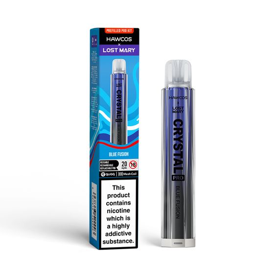 UK shop HAWCOS × LOST MARY Crystal Pro KIT (UK) 1PC Flavor: Blue Fusion | Strength: 2% Nic ENG