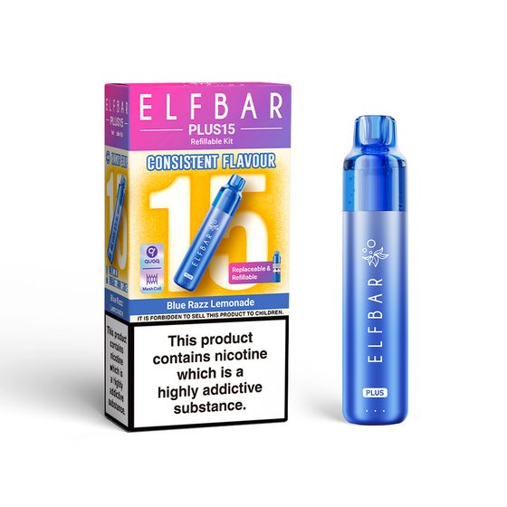 ELFBAR PLUS15 Refillable Kit Flavor: Blue Razz Lemonade UK supplier