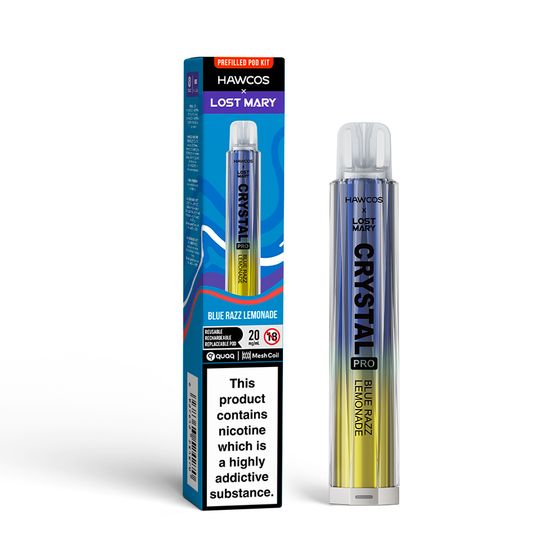 HAWCOS × LOST MARY Crystal Pro KIT (UK) 1PC Flavor: Blue Razz Lemonade | Strength: 2% Nic ENG UK store