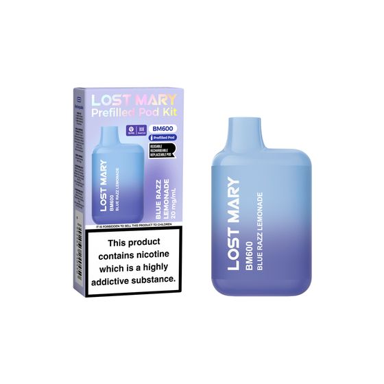 [NEW] LOST MARY BM600 Prefilled Pod Kit (UK) Strength: 2% Nic ENG | Flavor: Blue Razz Lemonade wholesale