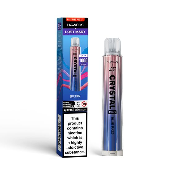 wholesale price HAWCOS × LOST MARY Crystal Pro KIT (UK) 1PC Flavor: Blue Razz | Strength: 2% Nic ENG