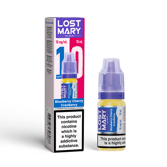 UK store LOST MARY Nic Salts E-Liquids 10ml Strength: 1% Nic ENG | Flavor: Blueberry Cherry Cranberry