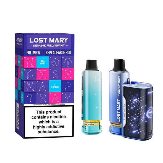 authentic LOST MARY NERA30K FULLVIEW Refillable Pod Kit (UK) 1PC (Star Gazer Edition) Flavor: Blueberry Edition