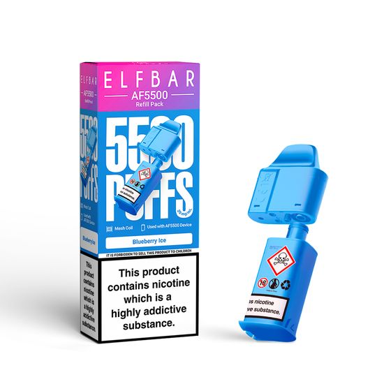 [NEW] ELFBAR AF5500 Refill Pack (UK) Flavor: Blueberry Ice UK store