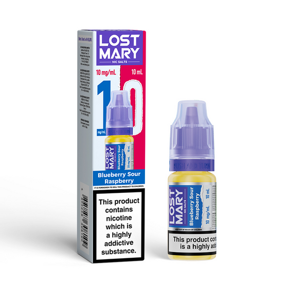 UK store LOST MARY Nic Salts E-Liquids 10ml Strength: 1% Nic ENG | Flavor: Blueberry Sour Raspberry