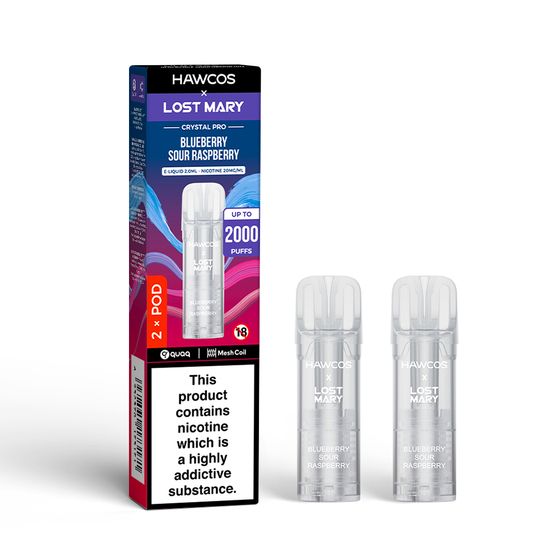 HAWCOS × LOST MARY Crystal Pro Prefilled Pod 2ML × 2 (UK) 1PC wholesale