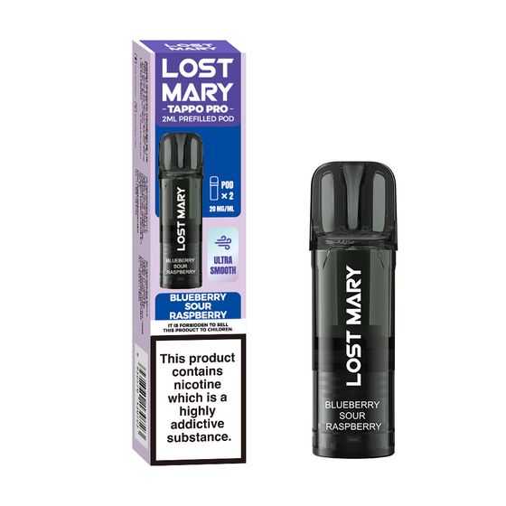 LOST MARY TAPPO PRO 2ML Prefilled Pod × 2 Flavor: Blueberry Sour Raspberry UK store