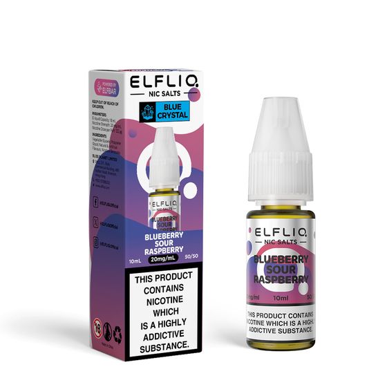for wholesale [CRYSTAL] ELFLIQ Nic Salts E-Liquids 10ml Flavor: Blueberry Sour Raspberry