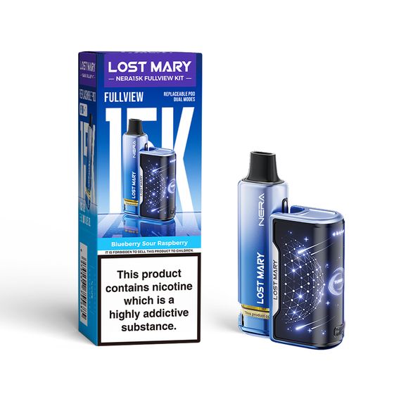 for wholesale LOST MARY NERA15K Refillable Kit (UK) 1PC Flavor: Blueberry Sour Raspberry
