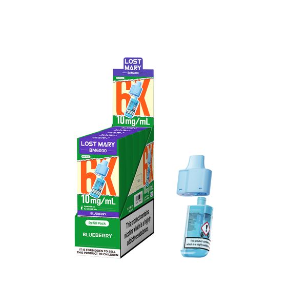 UK supplier LOST MARY BM6000 Refill Pack-1% & 0% Nic