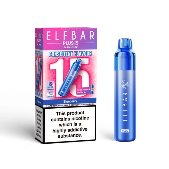 ELFBAR PLUS15 Refillable Kit Flavor: Blueberry UK shop