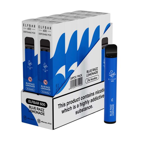 [NEW] ELFBAR 600 Disposable Pod Device 20mg Flavor: Blue Razz Lemonade | Strength: 2% Nic TPD ENG UK supplier