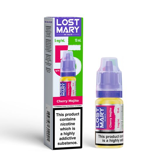 UK store LOST MARY Nic Salts E-Liquids 10ml Strength: 0.5% Nic ENG | Flavor: Cherry Mojito