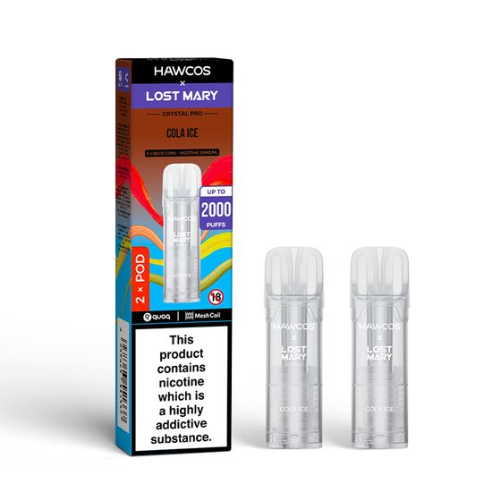 UK wholesale HAWCOS × LOST MARY Crystal Pro Prefilled Pod 2ML × 2 (UK) 1PC