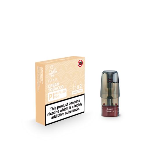 [NEW] ELFBAR Mate500 P1 Pre-filled Pod 2ml 2pcs Strength: UK 2% Nicotine | Flavor: Cream Tobacco UK wholesale