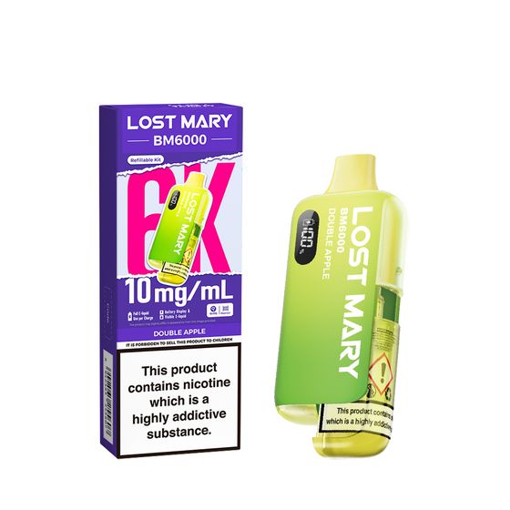 LOST MARY BM6000 Refillable Pod Kit-1% & 0% Nic Flavor: Double Apple | Strength: 0% cheap