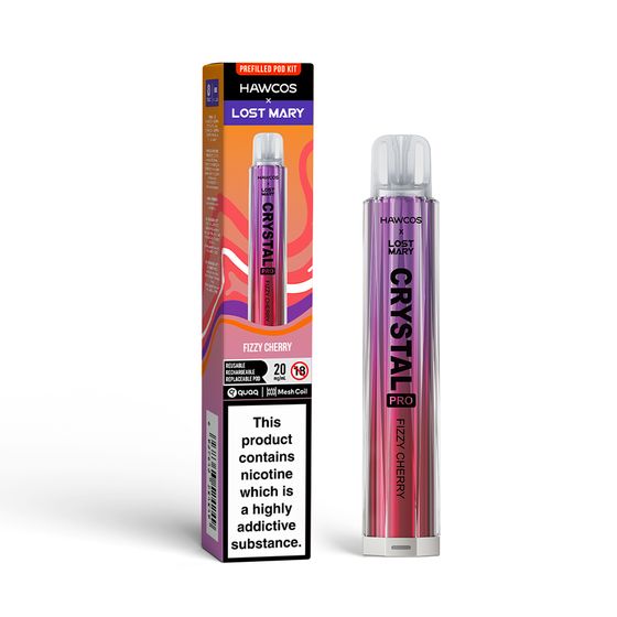 cheap HAWCOS × LOST MARY Crystal Pro KIT (UK) 1PC Flavor: Fizzy Cherry | Strength: 2% Nic ENG