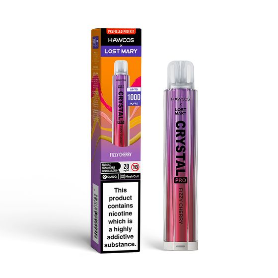 HAWCOS × LOST MARY Crystal Pro KIT (UK) 1PC Flavor: Fizzy Cherry | Strength: 2% Nic ENG UK supplier