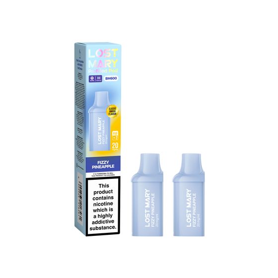 UK store [NEW] LOST MARY BM600 Prefilled Pod × 2 Strength: 2% Nic ENG | Flavor: Fizzy Pineapple