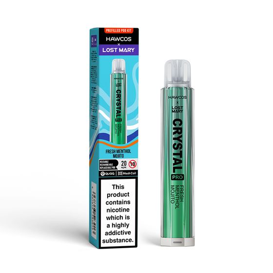 HAWCOS × LOST MARY Crystal Pro KIT (UK) 1PC Flavor: Fresh Menthol Mojito | Strength: 2% Nic ENG wholesale price