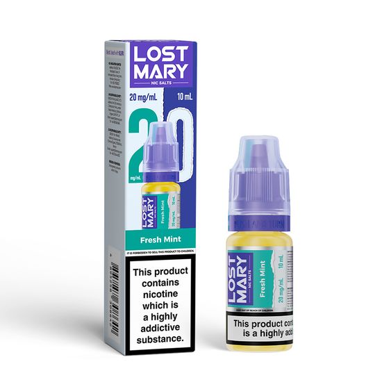 UK store LOST MARY Nic Salts E-Liquids 10ml Strength: 2% Nic ENG | Flavor: Fresh Mint