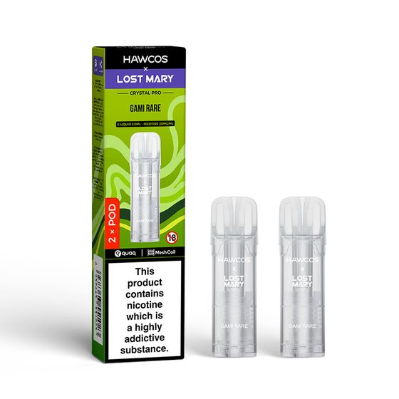 HAWCOS × LOST MARY Crystal Pro Prefilled Pod 2ML × 2 (UK) 1PC Flavor: Gami Rare | Strength: 2% Nic ENG cheap