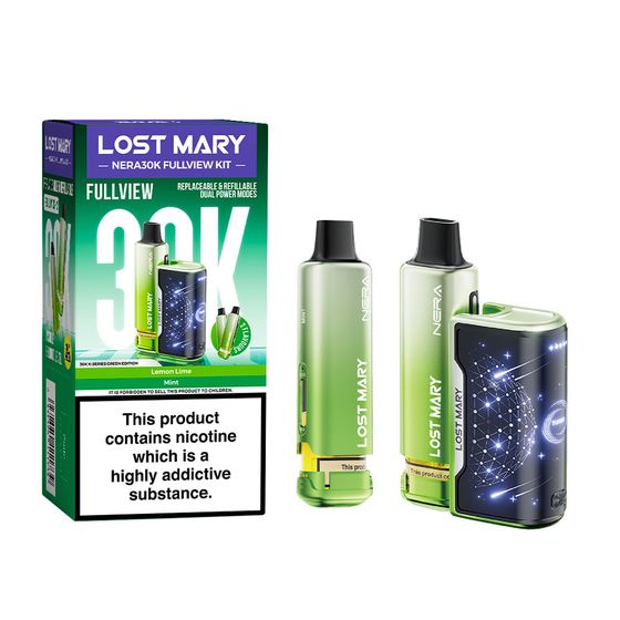 for wholesale LOST MARY NERA30K FULLVIEW Refillable Pod Kit (UK) 1PC Strength: 2% Nic ENG | Flavor: Green Edition