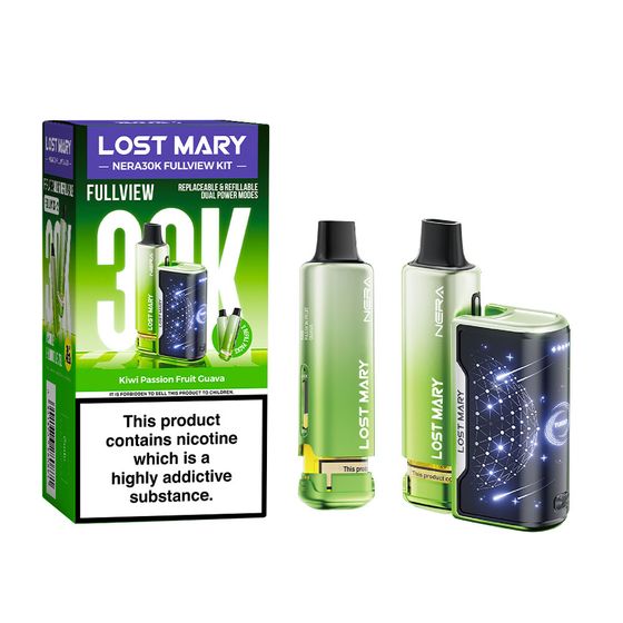 LOST MARY NERA30K FULLVIEW Refillable Pod Kit (UK) 1PC Strength: 2% Nic ENG | Flavor: Kiwi Passion Fruit Guava UK supplier