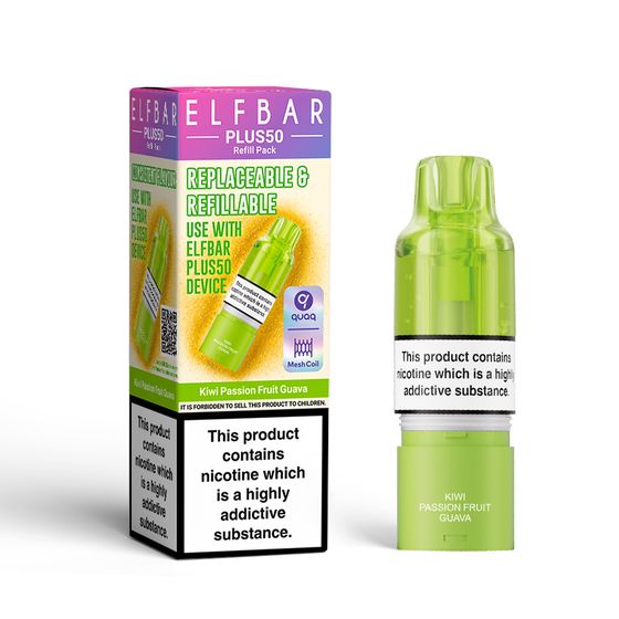 ELFBAR PLUS50 Refill pack (UK) Flavor: Kiwi Passion Fruit Guava UK shop
