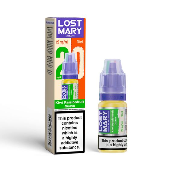 LOST MARY Nic Salts E-Liquids 10ml Strength: 2% Nic ENG | Flavor: Kiwi Passionfruit Guava UK store