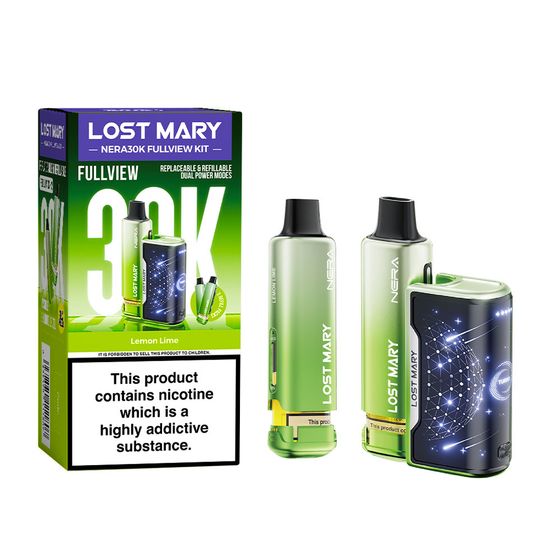 UK store LOST MARY NERA30K FULLVIEW Refillable Pod Kit (UK) 1PC Strength: 2% Nic ENG | Flavor: Lemon Lime