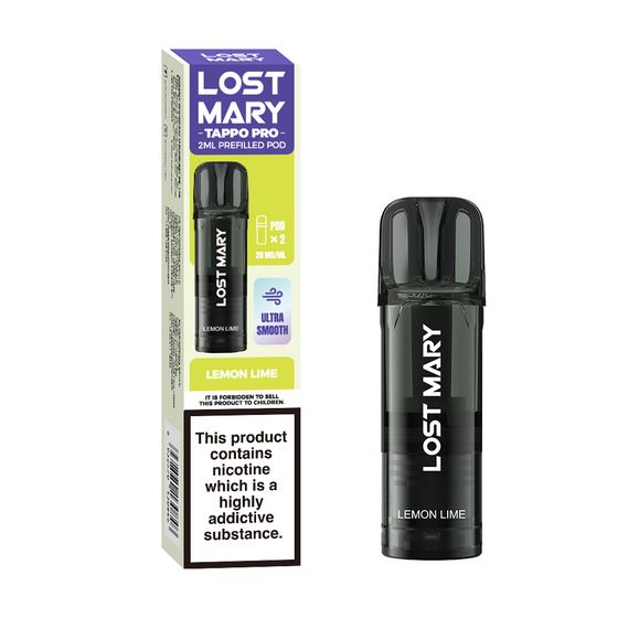 UK supplier LOST MARY TAPPO PRO 2ML Prefilled Pod × 2 Flavor: Lemon Lime