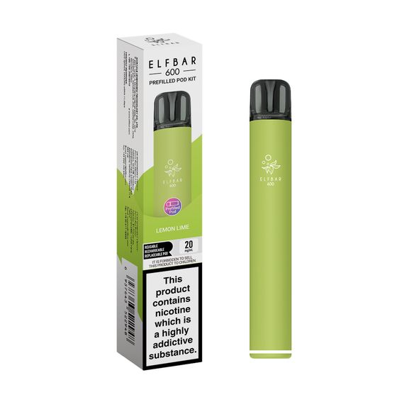 UK supplier ELFBAR 600 Prefilled Pod Kit Strength: 2% Nic ENG | Flavor: Lemon Lime
