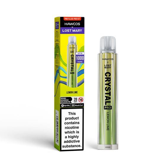 HAWCOS × LOST MARY Crystal Pro KIT (UK) 1PC Flavor: Lemon Lime | Strength: 2% Nic ENG wholesale price
