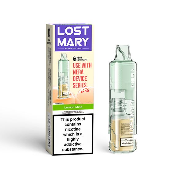 LOST MARY NERA PUREVIEW Refill Pack Flavor: Lemon Mint UK shop