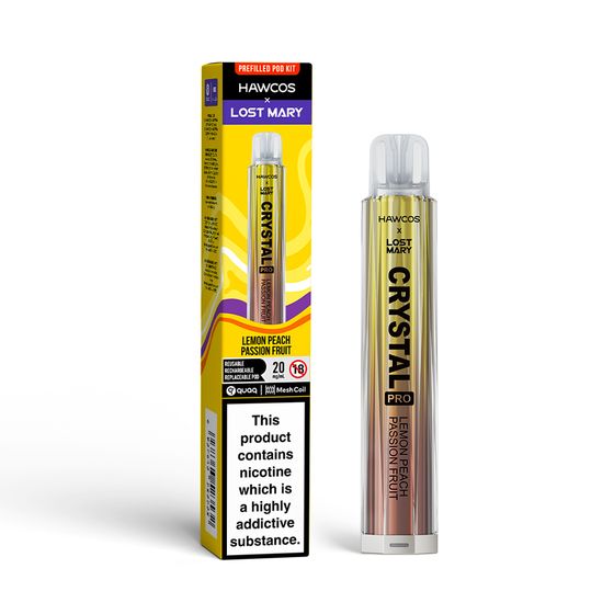 HAWCOS × LOST MARY Crystal Pro KIT (UK) 1PC Flavor: Lemon Peach passion fruit | Strength: 2% Nic ENG cheap