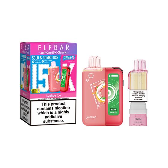 authentic [CN] ELFBAR JoinOne 15K Classic Refillable Kit Flavor: Lychee Ice