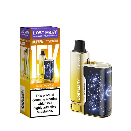 UK supplier LOST MARY NERA15K Refillable Kit Flavor: Mango Dragon Fruit
