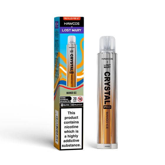 HAWCOS × LOST MARY Crystal Pro KIT (UK) 1PC Flavor: Mango Ice | Strength: 2% Nic ENG authentic