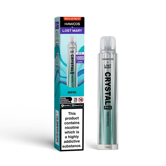 wholesale price HAWCOS × LOST MARY Crystal Pro KIT (UK) 1PC Flavor: Menthol | Strength: 2% Nic ENG