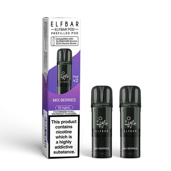 ELFBAR 600 Prefilled Pod × 2 (UK) 1PC Strength: 2% Nic ENG | Flavor: Mix Berries UK supplier