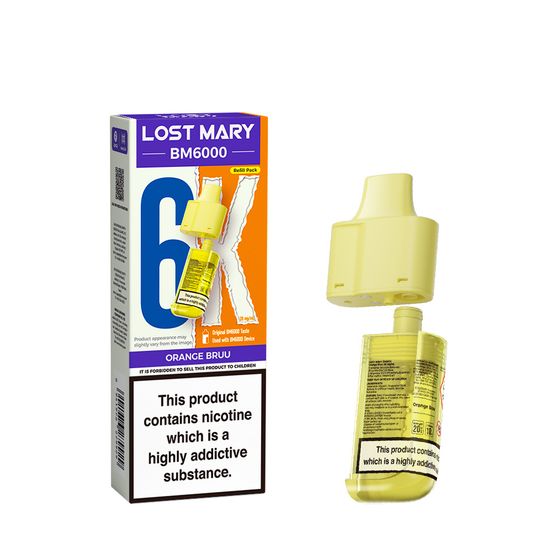 UK shop [NEW] LOST MARY BM6000 Refillable Pod P+C Strength: 2% Nic ENG | Flavor: Orange Bruu
