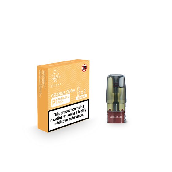 UK wholesale [NEW] ELFBAR Mate500 P1 Pre-filled Pod 2ml 2pcs Strength: UK 2% Nicotine | Flavor: Orange Soda