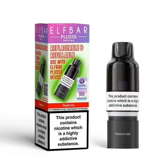 for wholesale ELFBAR PLUS50 Refill pack (UK) Flavor: Peach Ice