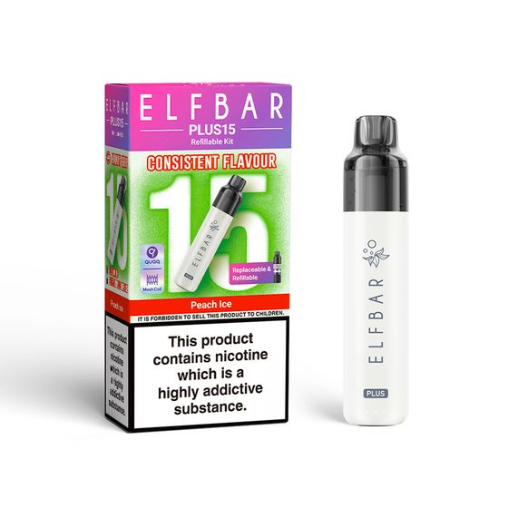 ELFBAR PLUS15 Refillable Kit Flavor: Peach Ice UK supplier