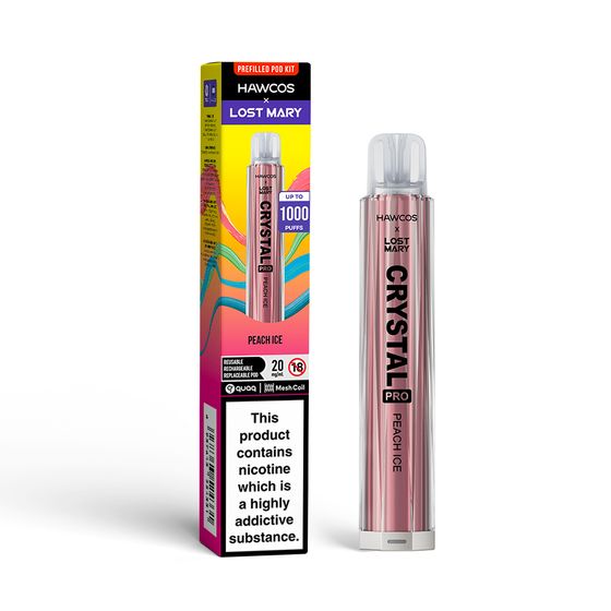 UK shop HAWCOS × LOST MARY Crystal Pro KIT (UK) 1PC Flavor: Peach Ice | Strength: 2% Nic ENG